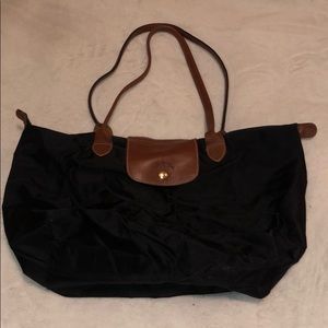 Longchamp Le Pliage large shoulder tote bag, black